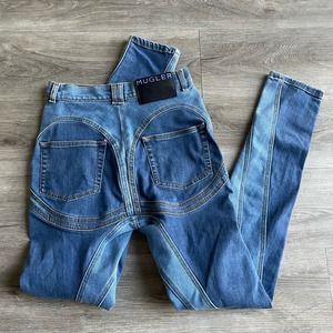 Mugler spiral dual denim wash jeans